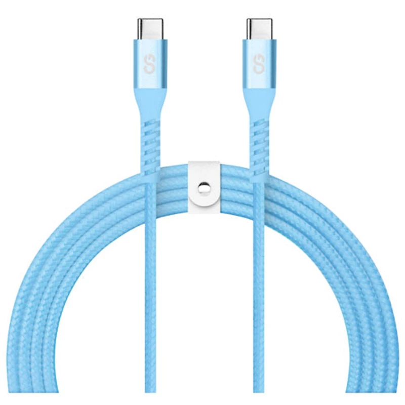 Câble tissé USB-C à USB-C de 1,2 m (3,9 pi) Vibrance de LOGiiX (LGX-13758) - Turquoise