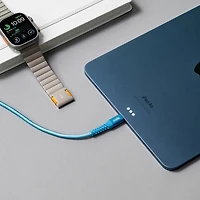 Câble tissé USB-C à USB-C de 1,2 m (3,9 pi) Vibrance de LOGiiX (LGX-13758) - Turquoise