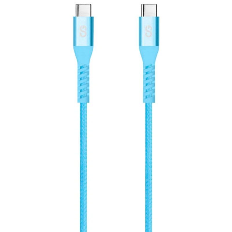 Câble tissé USB-C à USB-C de 1,2 m (3,9 pi) Vibrance de LOGiiX (LGX-13758) - Turquoise