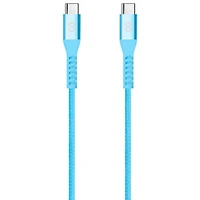 Câble tissé USB-C à USB-C de 1,2 m (3,9 pi) Vibrance de LOGiiX (LGX-13758) - Turquoise