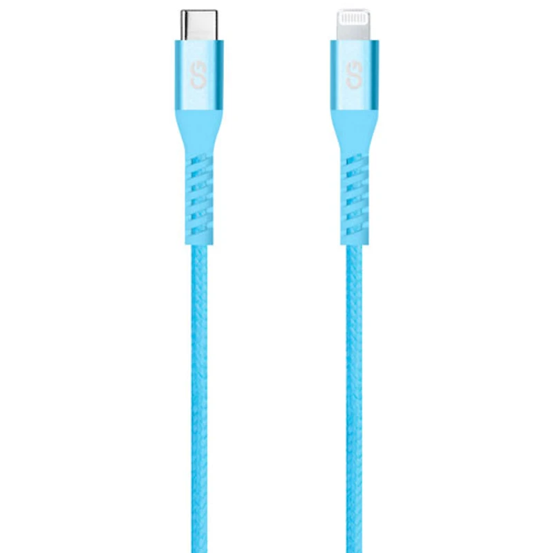 Câble tissé USB-C à Lightning de 1,2 m (3,9 pi) Vibrance de LOGiiX (LGX-13759) - Turquoise