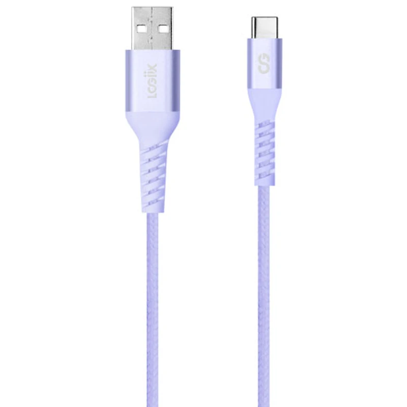 LOGiiX Vibrance 1.2m (3.9 ft.) Braided USB to USB-C Cable (LGX-13760) - Lavender