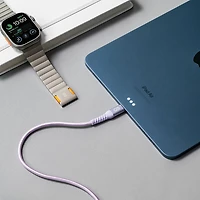 Câble tissé USB-C à USB-C de 1,2 m (3,9 pi) Vibrance de LOGiiX (LGX-13762) - Lavande