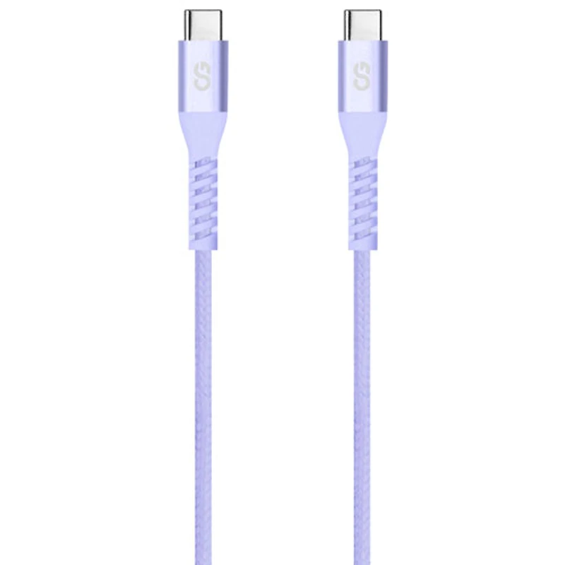 Câble tissé USB-C à USB-C de 1,2 m (3,9 pi) Vibrance de LOGiiX (LGX-13762) - Lavande