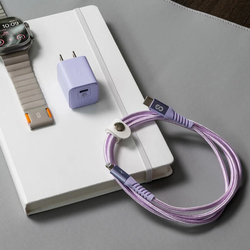 LOGiiX Vibrance 1.2m (3.9 ft.) Braided USB-C to Lightning Cable (LGX-13763) - Lavender