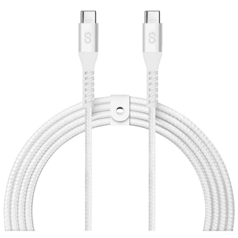 LOGiiX Vibrance 1.2m (3.9 ft.) Braided USB-C to USB-C Cable (LGX-13754) - White