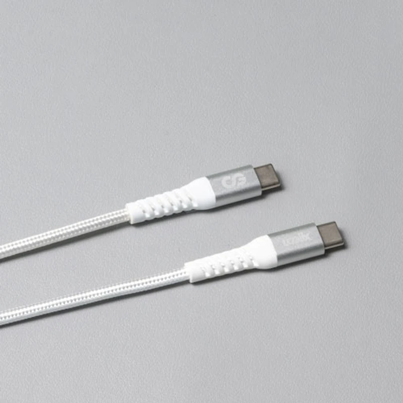 LOGiiX Vibrance 1.2m (3.9 ft.) Braided USB-C to USB-C Cable (LGX-13754) - White