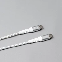LOGiiX Vibrance 1.2m (3.9 ft.) Braided USB-C to USB-C Cable (LGX-13754) - White