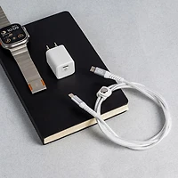 LOGiiX Vibrance 1.2m (3.9 ft.) Braided USB-C to USB-C Cable (LGX-13754) - White