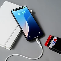 Câble tissé USB-C à USB-C de 1,2 m (3,9 pi) Vibrance de LOGiiX (LGX-13754) - Blanc