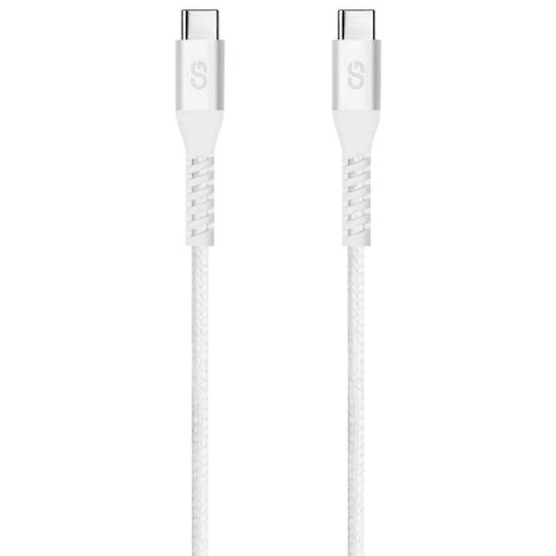 LOGiiX Vibrance 1.2m (3.9 ft.) Braided USB-C to USB-C Cable (LGX-13754) - White