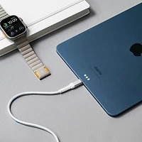 LOGiiX Vibrance 1.2m (3.9 ft.) Braided USB-C to USB-C Cable (LGX-13754) - White