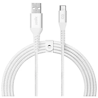Câble tissé USB à USB-C de 1,2 m (3,9 pi) Vibrance de LOGiiX (LGX-13752) - Blanc