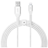 Câble tissé USB-A à Lightning de 1,2 m (3,9 pi) Vibrance de LOGiiX (LGX-13753) - Blanc