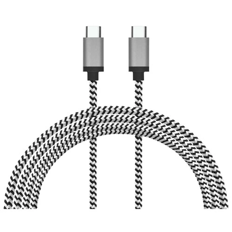 LBT 3m (9.8 ft.) Braided USB-C to USB-C Cable (LBT108) - Black/White