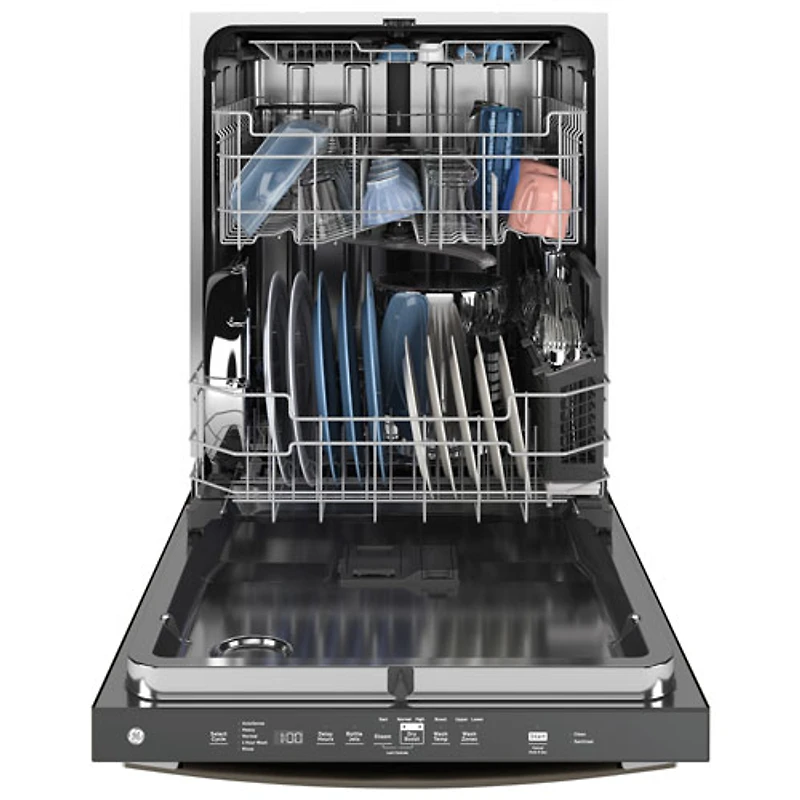 GE 24" 45dB Front-Control Dry Boost Dishwasher with Third Rack ENERGY STAR (GDT670SMVES) - Slate
