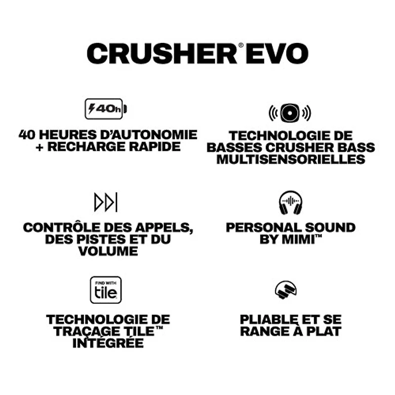 Skullcandy Crusher Evo Over-Ear Sound Isolating Bluetooth Headphones - Bone Orange