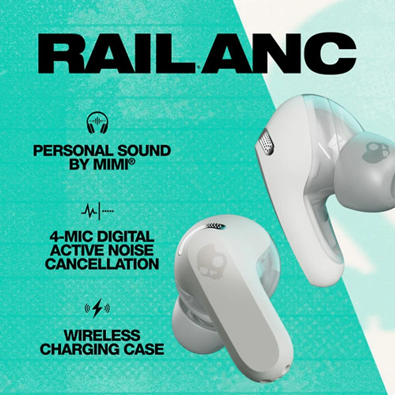 Écouteurs boutons 100 % sans fil à isolation sonore Rail ANC de Skullcandy - Os