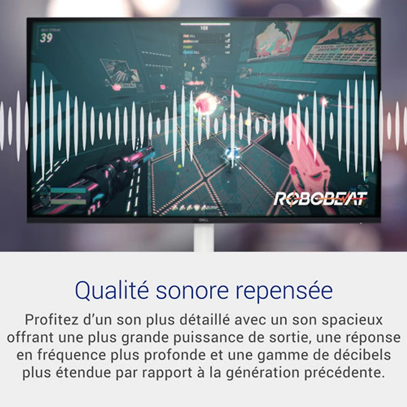 Moniteur IPS DEL WQHD 100 Hz de 27 po de Dell avec temps de réponse de 4 ms (S2725DS) - Argenté