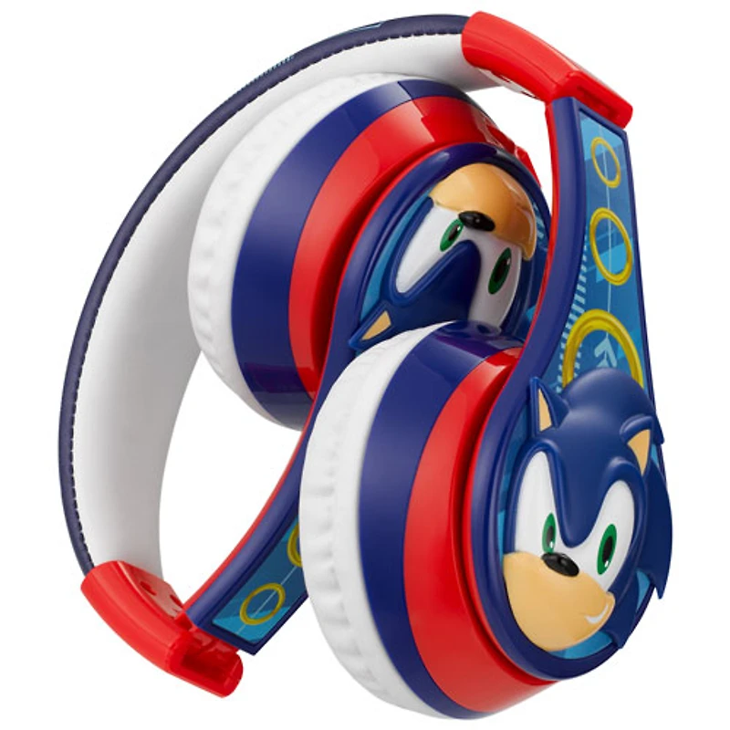 KIDdesigns Sonic Over-Ear Bluetooth Kids Headphones with Microphone - Blue/Red/White