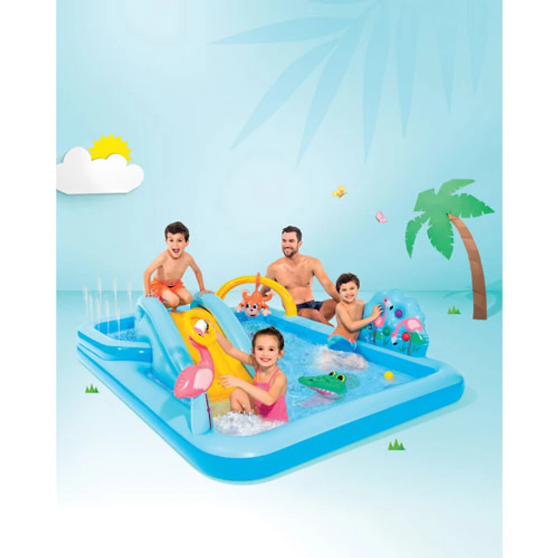 Intex Jungle Adventure Inflatable Play Centre with Pool, Slide & Ring Toss