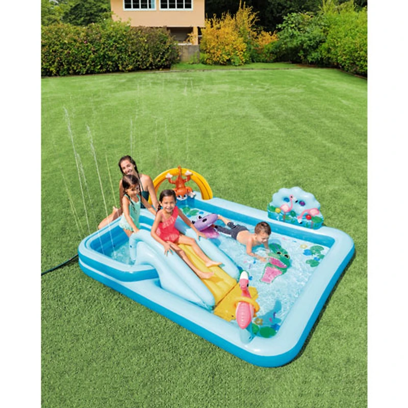 Intex Jungle Adventure Inflatable Play Centre with Pool, Slide & Ring Toss
