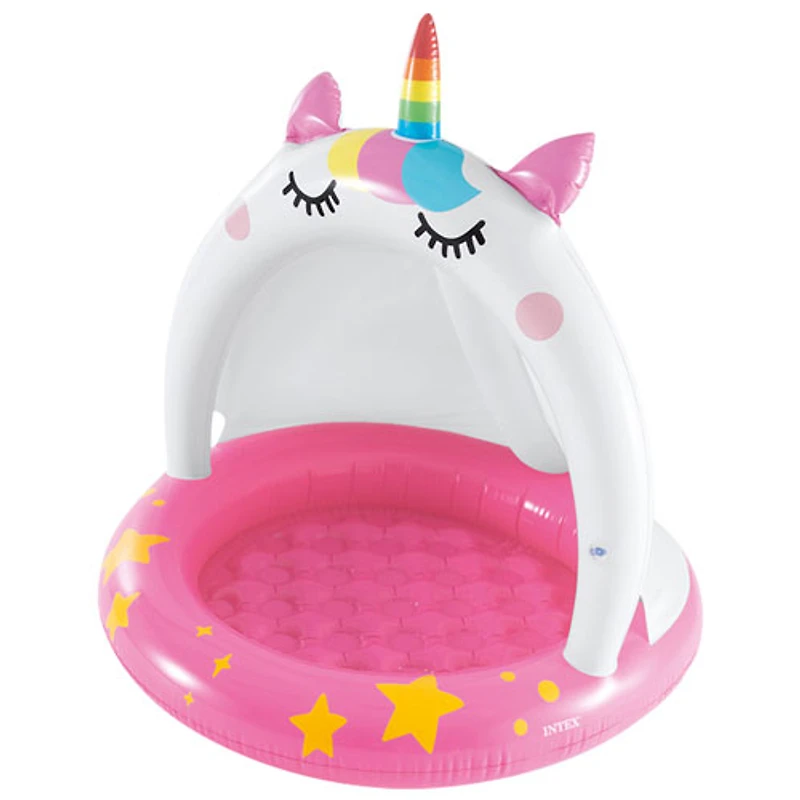 Piscine gonflable en forme d'île pour bébé avec pare-soleil Caticorn d'Intex