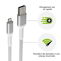 dbramante1928 2.5m (8ft) USB-A to Lightning Braided Cable (DB-CB25ALGRU510) - White