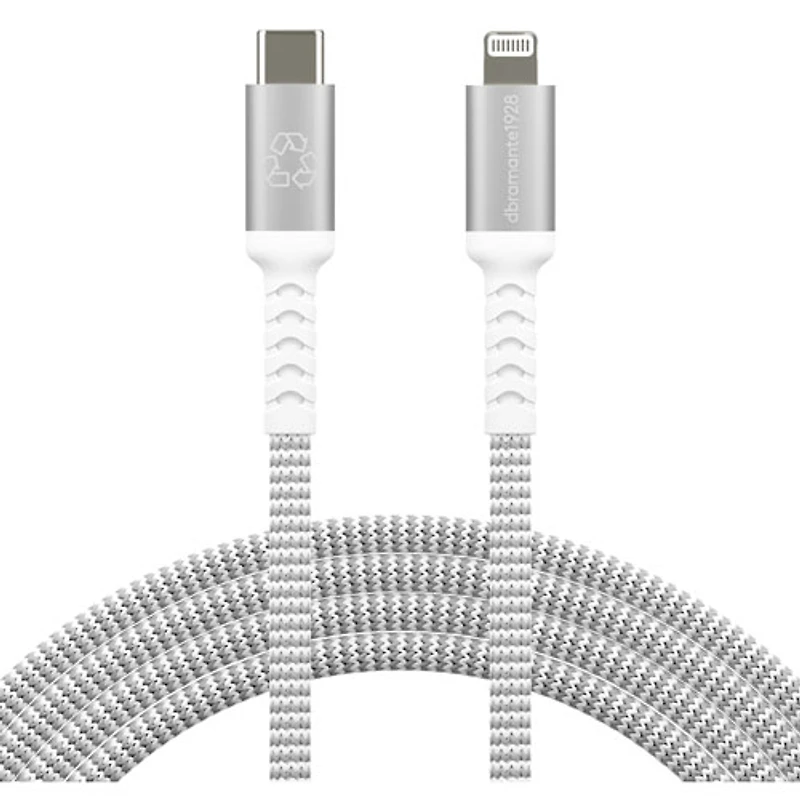 dbramante1928 2.5m (8ft) USB-C to Lightning Braided Cable (DB-CB25CLGRU512) - White