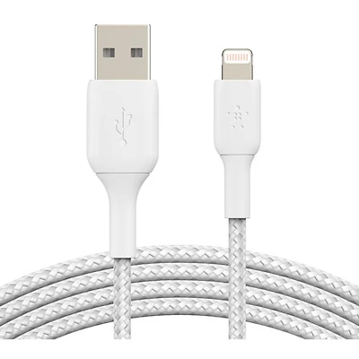 Belkin BoostCharge Braided 2m (6.6 ft.) USB-A to Lightning Cable (CAA002bt2MWH)