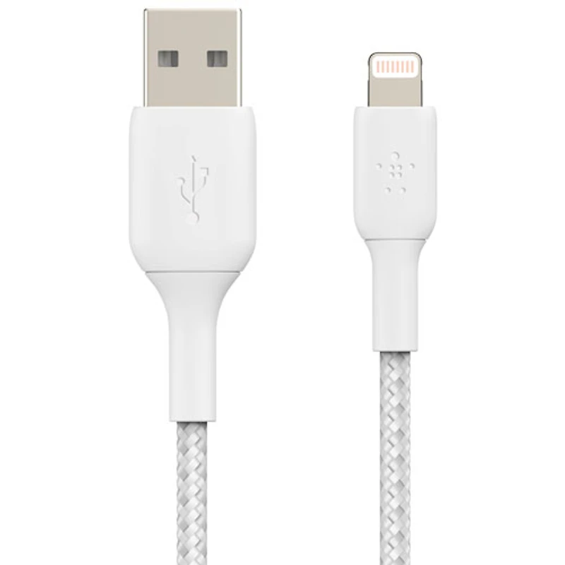 Belkin BoostCharge Braided 2m (6.6 ft.) USB-A to Lightning Cable (CAA002bt2MWH)