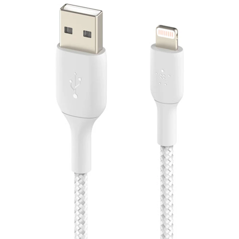 Belkin BoostCharge Braided 2m (6.6 ft.) USB-A to Lightning Cable (CAA002bt2MWH)