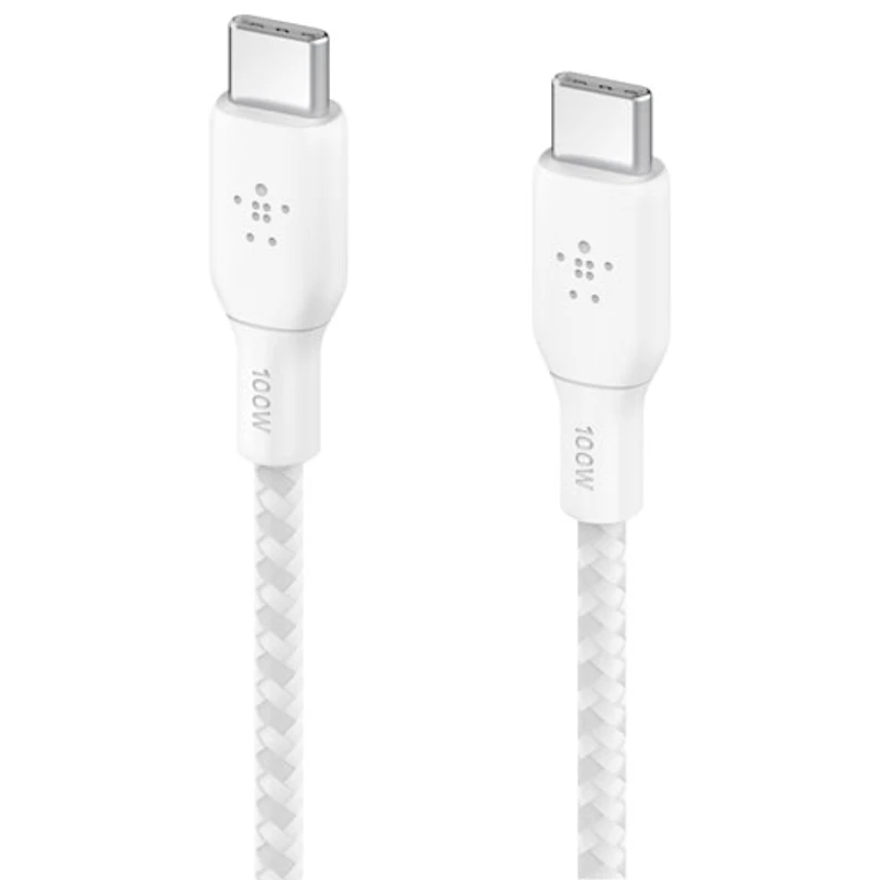 Belkin BoostCharge Braided 2m (6.6 ft.) USB-C to USB-C 100W Cable (CAB014bt2MWH)