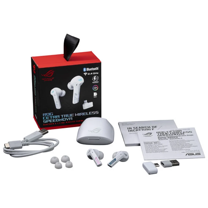 Écouteurs boutons 100 % sans fil à suppression du bruit ROG Cetra SpeedNova d'ASUS - Blanc