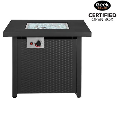 Boîte ouverte - Table carrée de 30 po avec foyer au propane/gaz naturel d'Insignia - 50 000 BTU - Noir - Exclusivité Best Buy