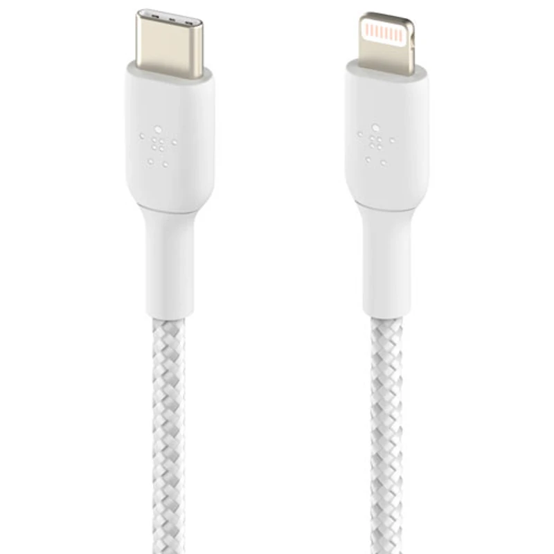 Belkin BoostCharge Braided 2m (6.6 ft.) USB-C to Lightning Cable - White