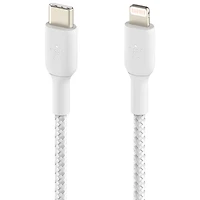 Belkin BoostCharge Braided 2m (6.6 ft.) USB-C to Lightning Cable - White