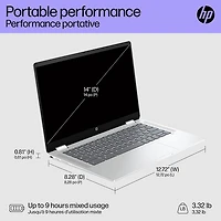 HP 14" x360 Chromebook Laptop w/3 month of Google AI Pro - Glacier Silver (Intel N-series N100/128 GB/4GB RAM/ChromeOS)