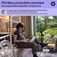HP 14" x360 Chromebook Laptop w/3 month of Google AI Pro - Glacier Silver (Intel N-series N100/128 GB/4GB RAM/ChromeOS)