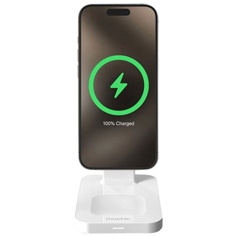 Mophie Snap+ Qi2 15W 3-in-1 Wireless Charging Stand - White