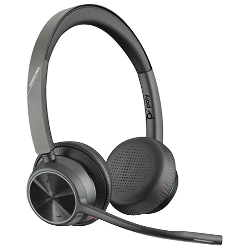 HP PolyVoyager 4320 On-Ear Noise Cancelling True Wireless Headset - Black