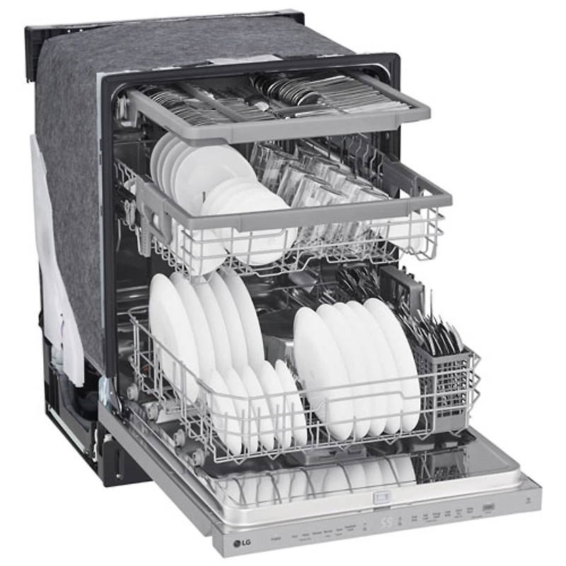 Lave-vaisselle encastrable 24 po 48 dB avec troisième panier de LG (LDPN454HT) - Acier inoxydable
