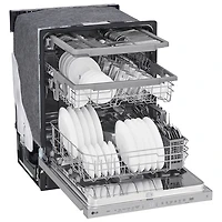 Lave-vaisselle encastrable 24 po 48 dB avec troisième panier de LG (LDPN454HT) - Acier inoxydable