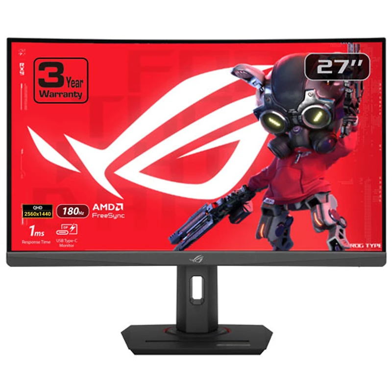 ASUS ROG Strix 27" QHD 180Hz 1ms GTG Curved VA LED Gaming Monitor (XG27WCS) - Black