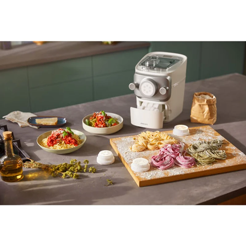 Machine à nouilles et à pâtes artisanales intelligente de Philips - Blanc