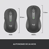Souris sans fil professionnelle 4000 ppp Signature M650 for Business de Logitech pour mains de petite à moyenne taille - Graphite