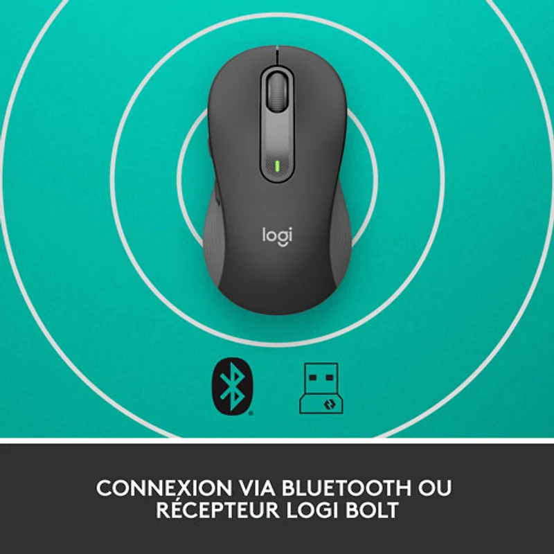 Souris sans fil professionnelle 4000 ppp Signature M650 for Business de Logitech pour mains de petite à moyenne taille - Graphite