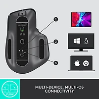 Souris sans fil Bluetooth MX Master 3S pour entreprise de Logitech - Graphite