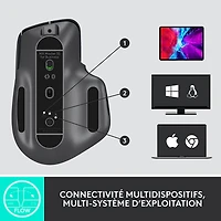 Souris sans fil Bluetooth MX Master 3S pour entreprise de Logitech - Graphite