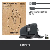 Souris sans fil Bluetooth MX Master 3S pour entreprise de Logitech - Graphite